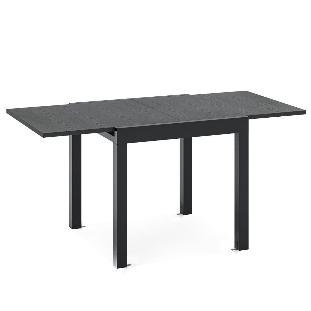 Extendable Aluminum Garden Table Adjustable from 80 to 160 CM Rectangular Dining Table for 4-6 People Grey/Natural -