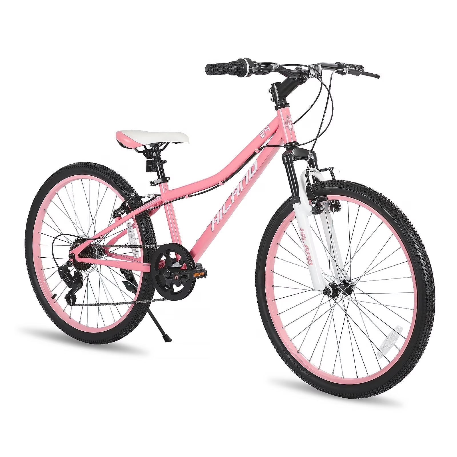 Hiland 24 in Mountain Bike, Front Suspension Fork Bicycles for Adults Multiple Colors
