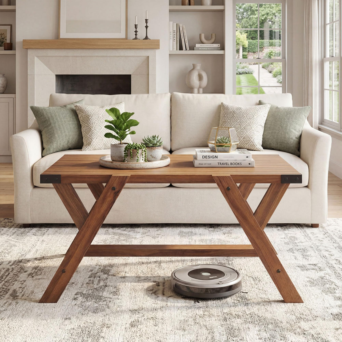 Tangkula 35.5-Inch Rectangle Wooden Center Table for Living Room - Product image 5