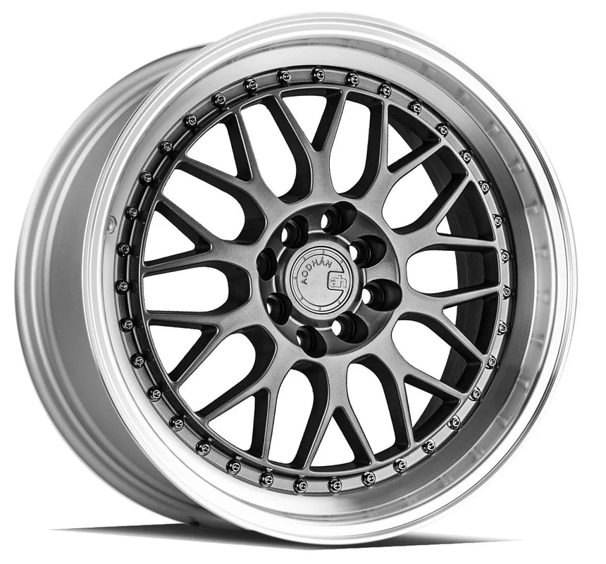 Aodhan AH02 17" 5x100/114.3 Hyper Black w/ Machined Lip