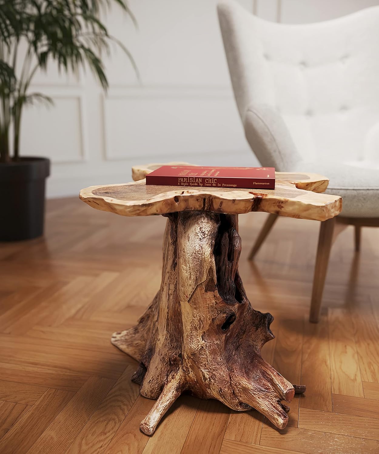 Kare Design Tree Side Table, Solid Wood, Nature-Brown, Large, Interior Decoration, Bedroom Decoration, Living Room, Hallway, Home, 40x50x50cm