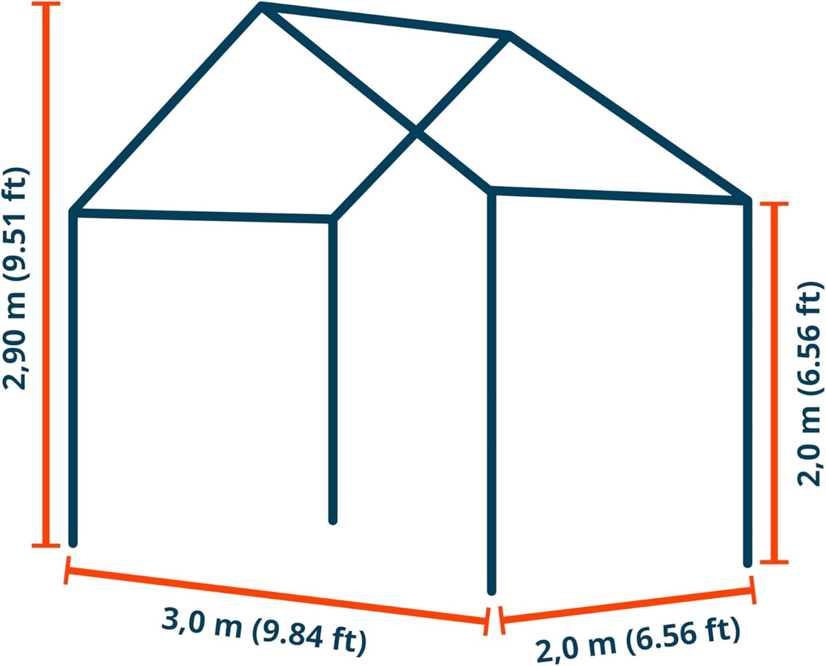 TOOLPORT Reception tent 3x2 m white pavilion PE tarpaulin 350 N waterproof Garden Tent