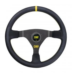 OMP WRC BLACK/YELLOW LEATHER STEERING WHEEL