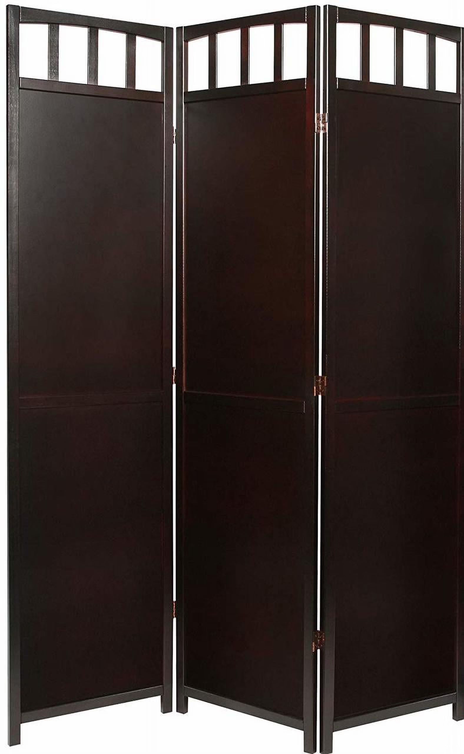 Legacy Decor Solid Wood 4 Panel Room Divider, 70" Tall, Black Finish, Freestanding - Product image 3