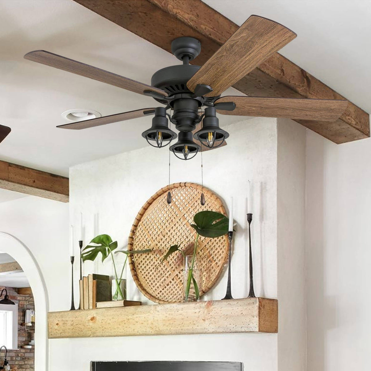 52" The Gray Barn Stormy Grain Aged Bronze Farmhouse LED Ceiling Fan - Hardwired - Product image 1