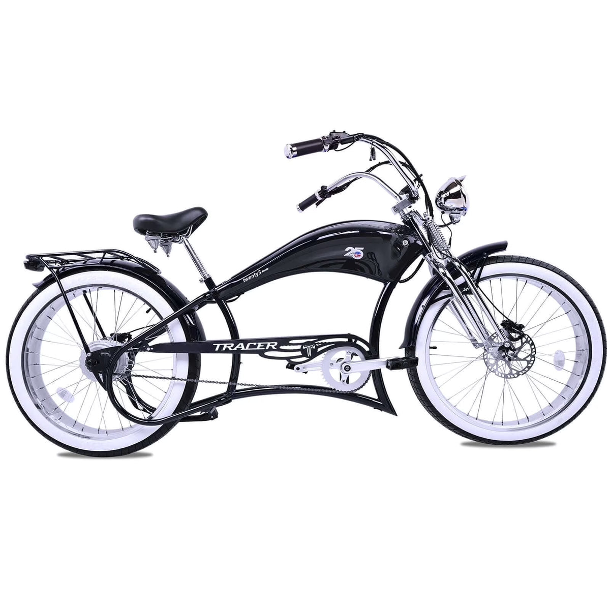 Twenty5 DS Chopper Stretch Cruiser E - Bike, 26" Wheels, 800W Motor, Disc Brake, for Men, Black - Product image 1