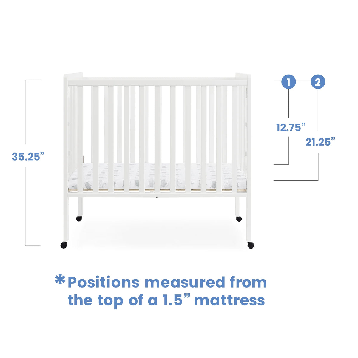 Delta Children Lee Portable Folding Mini Crib with 1.5 - Inch Mattress - Greenguard Gold Certified - Product image 14