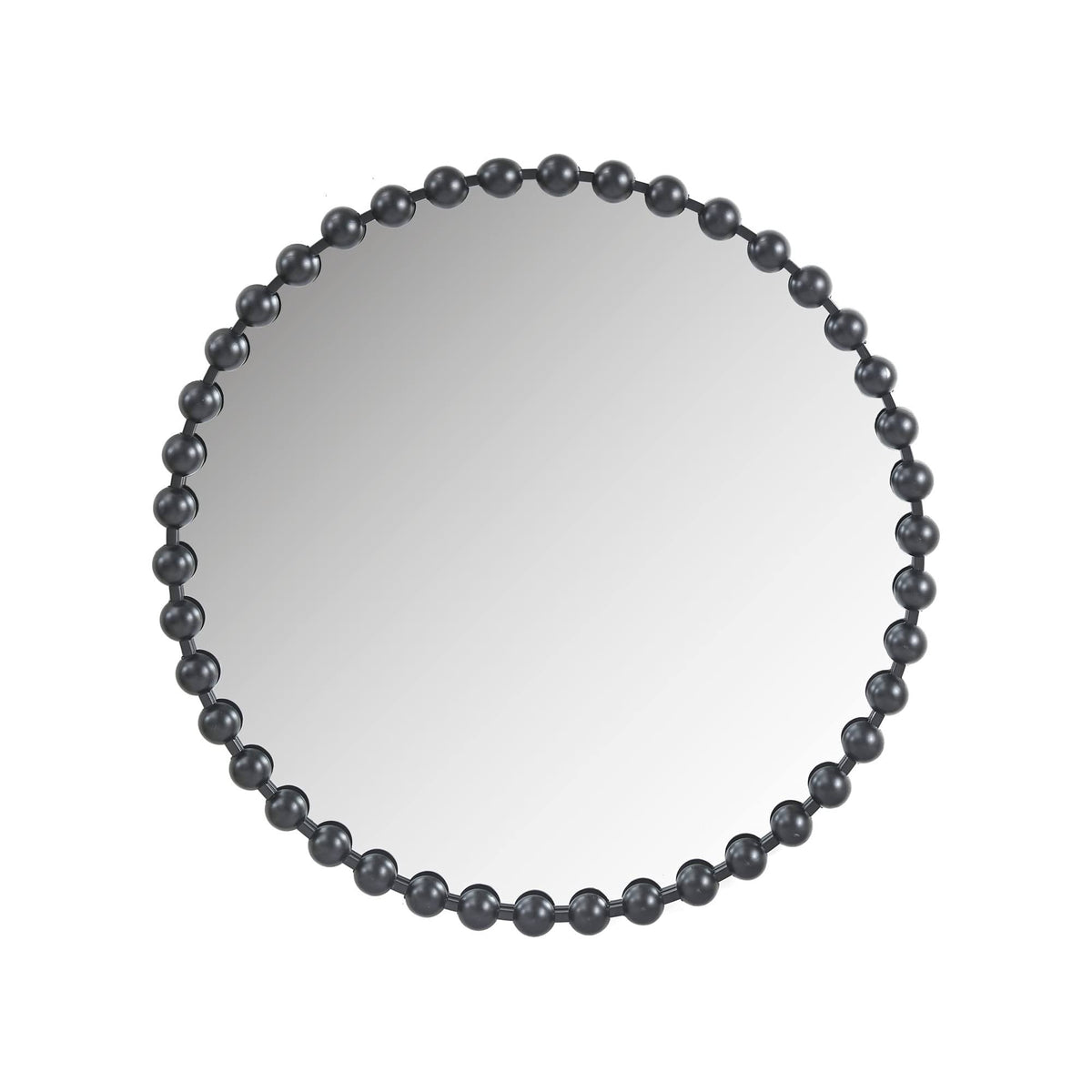 Marlowe Beaded Round Wall Mirror 36"D - Black - Madison Park Signature