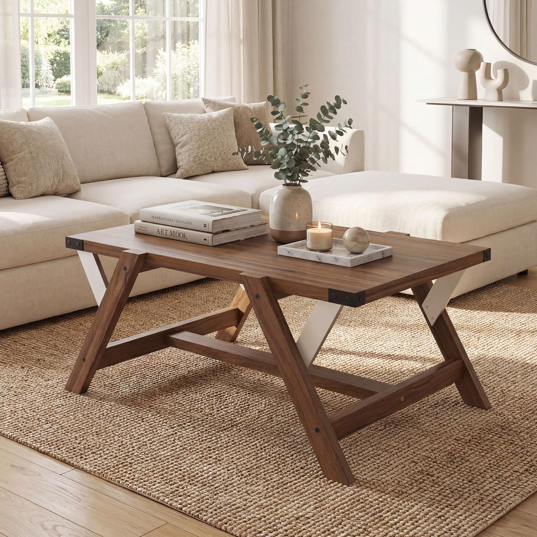 Tangkula 35.5-Inch Rectangle Wooden Center Table for Living Room - Product image 4