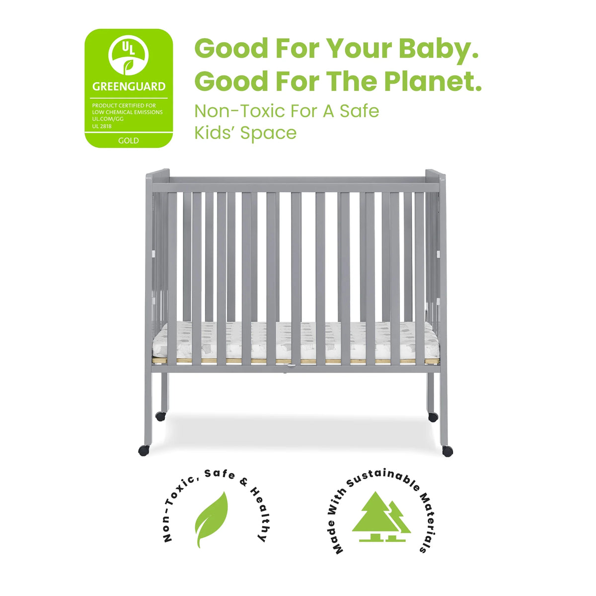 Delta Children Lee Portable Folding Mini Crib with 1.5 - Inch Mattress - Greenguard Gold Certified - Product image 22