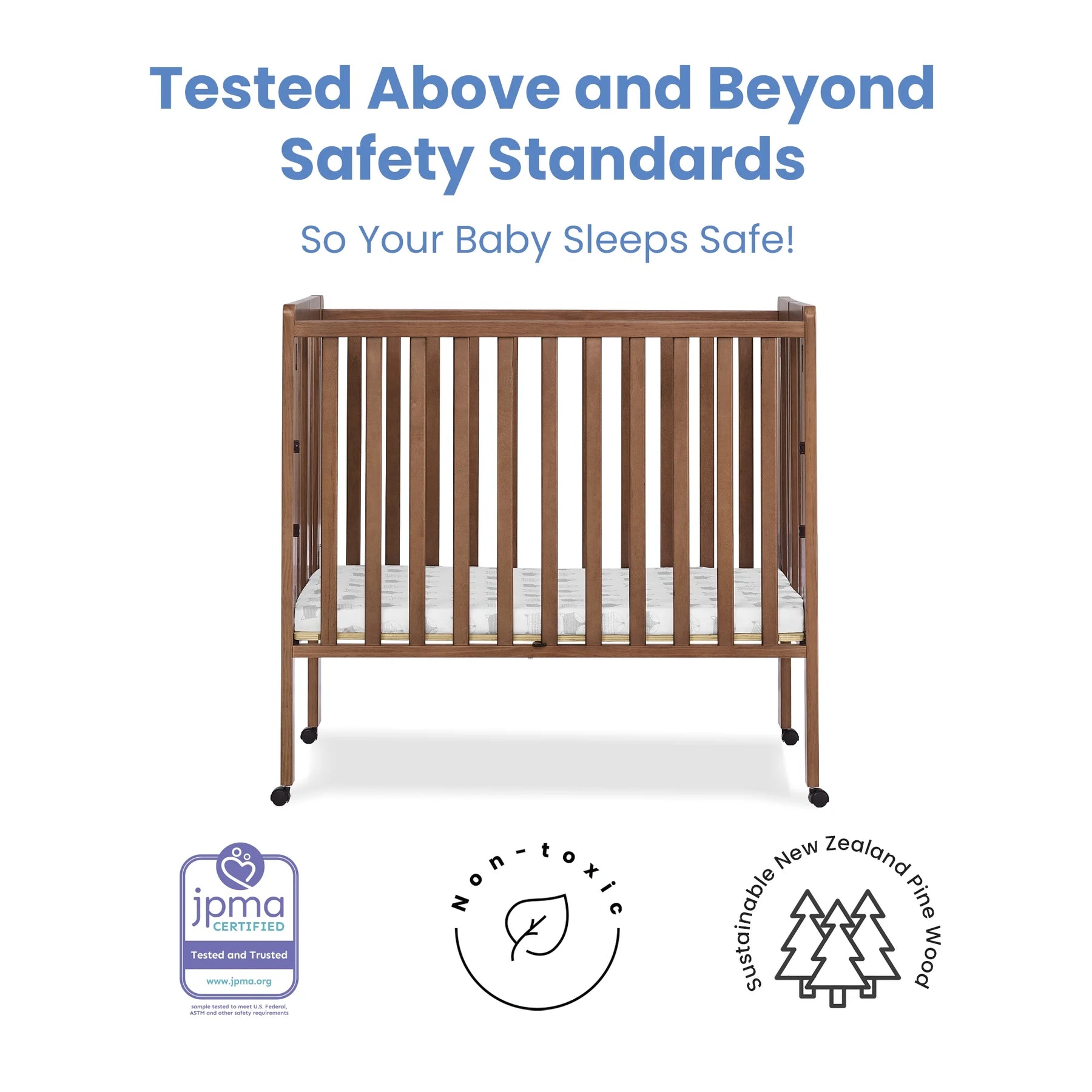 Delta Children Lee Portable Folding Mini Crib with 1.5 - Inch Mattress - Greenguard Gold Certified - Product image 38
