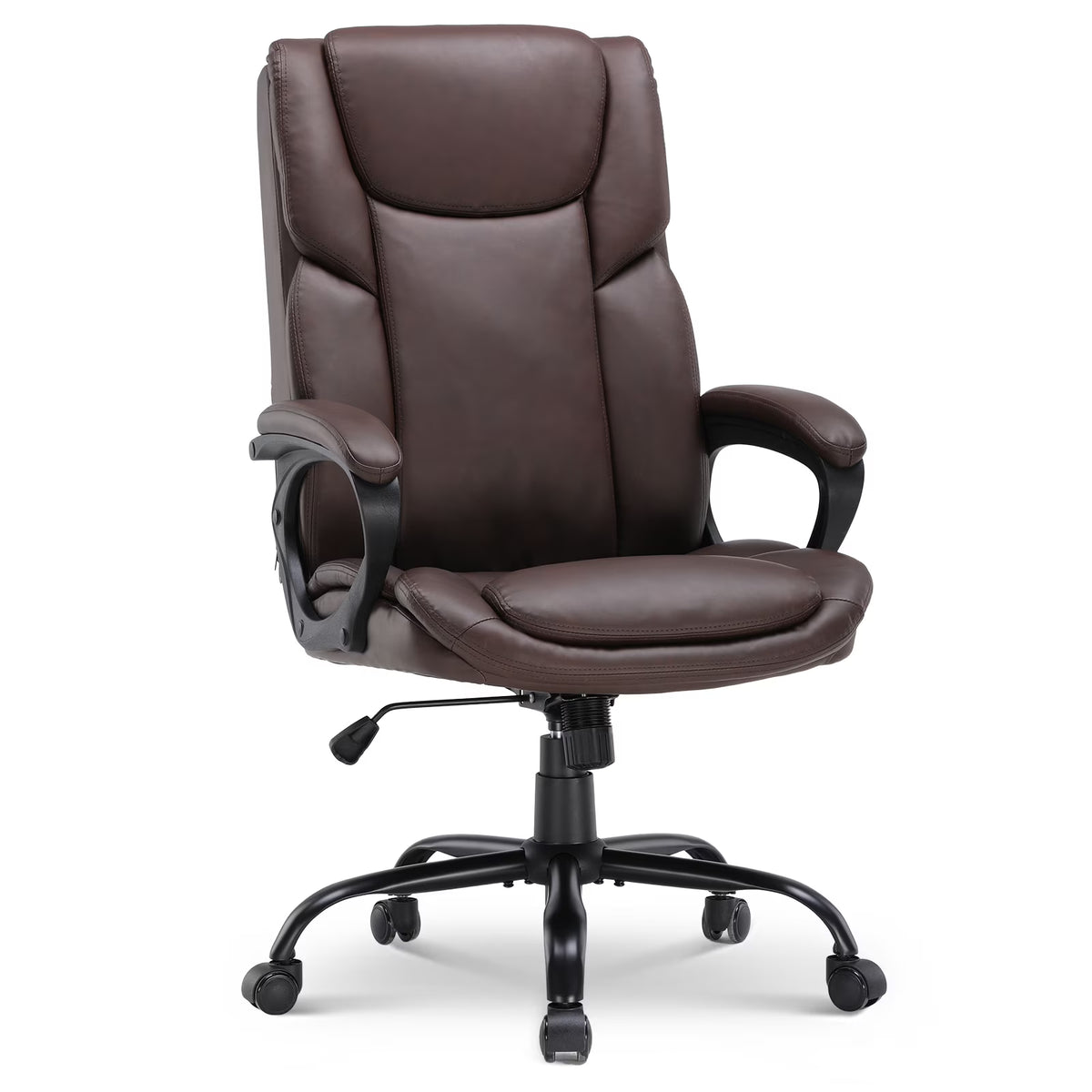 Mainstays Executive Ergonomic High Back Leather Home Office Desk Chair, Black - Product image 3