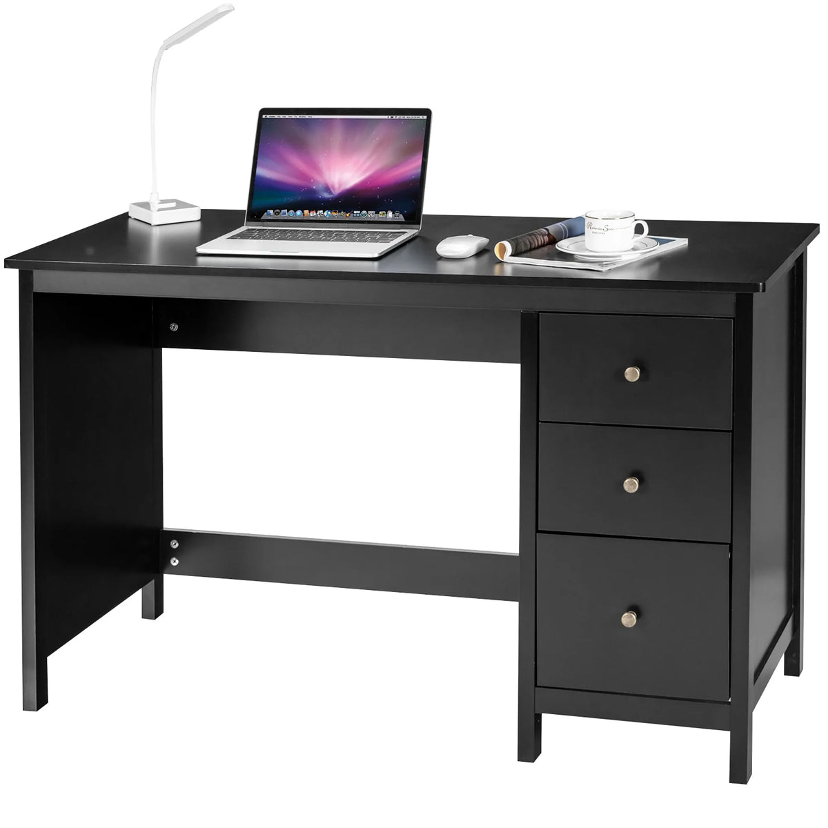 Computer Desk Study Writing Desk Home Office Workstation with 3 Drawers Black - Product image 11